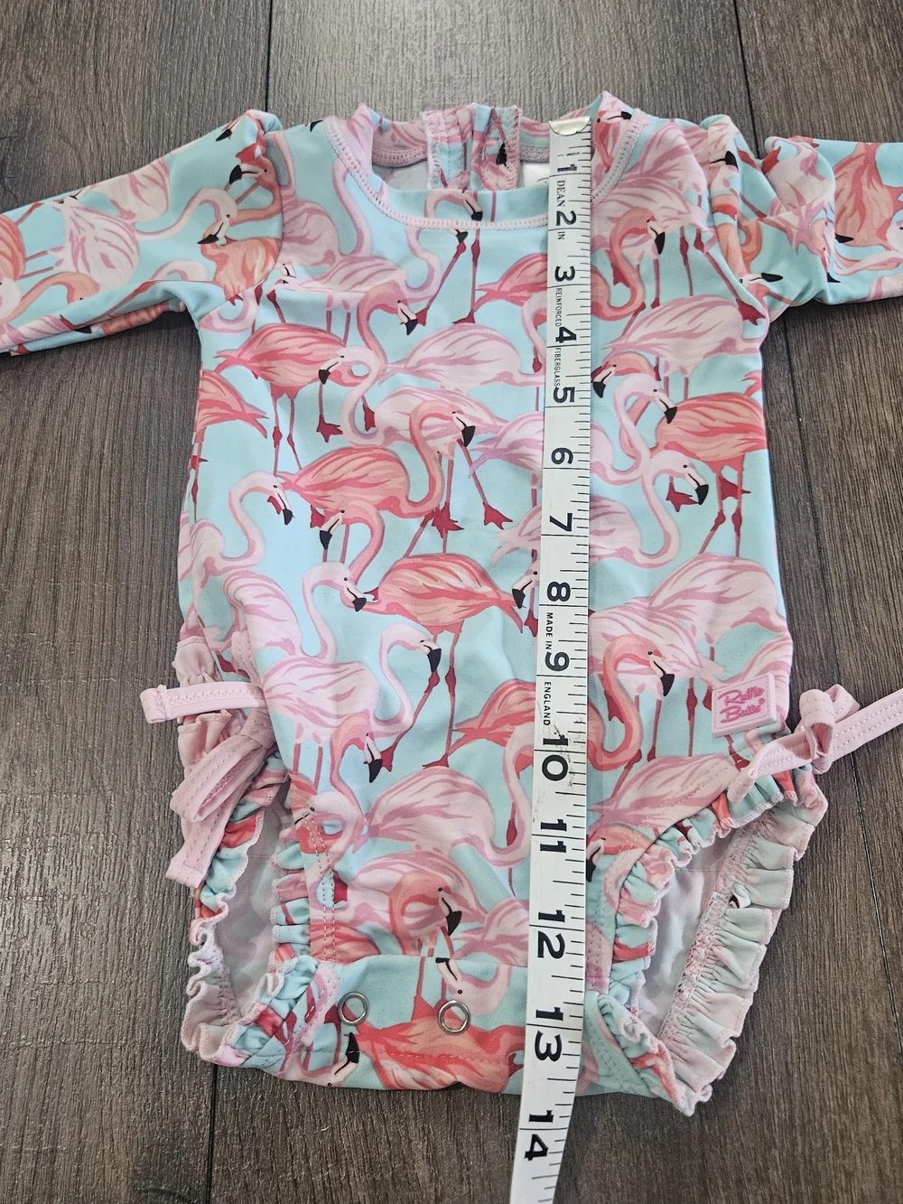 Ruffle Butts Flamingo Print Baby Swimsuit Size 3-6 Months